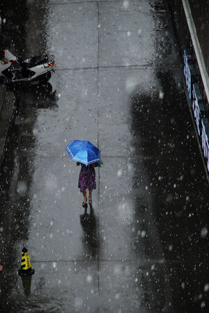 Street in the rainのeditorial素材