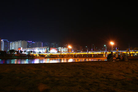 Night view of buildingsのeditorial素材