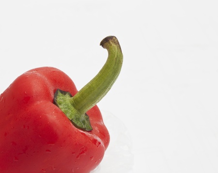 A close up view of a red pepper の写真素材