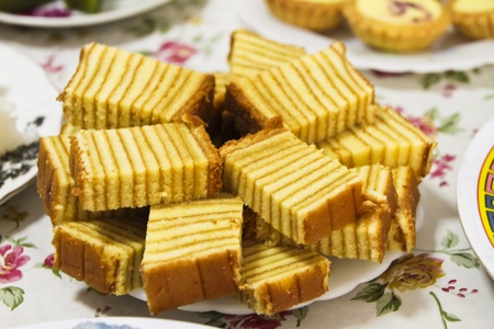 Traditional multi layer cake ready to serveの写真素材