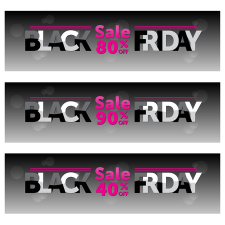 Black Friday. Sale 80, 90, 40-off. Vector creative template for shops, web.のイラスト素材