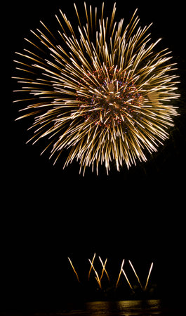 Firework in the seaの写真素材