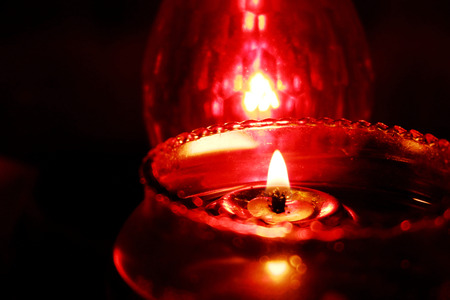 chinese oil lamp for altar buddhist prayerの写真素材