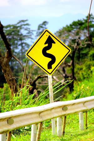 Traffic sign curveの写真素材