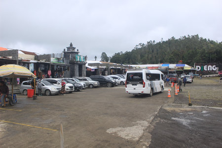 Parking area in Dieng Indonesiaのeditorial素材