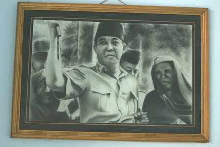 painting of Engineer Soekarno, the first president of the Republic of Indonesiaのeditorial素材