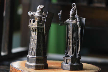 Miniature chess chess knight templarの写真素材