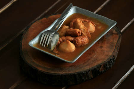 delicious seafood with tomato sauce in the tableの写真素材