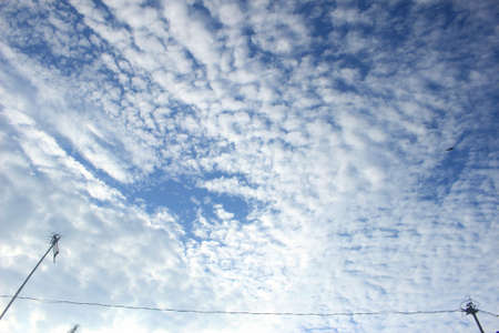 blue sky and bright and beautiful cloudsの写真素材