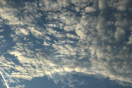 blue sky and bright and beautiful clouds