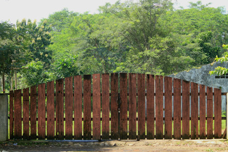 artistic wooden gate with an authentic vintage rustic theme.の写真素材