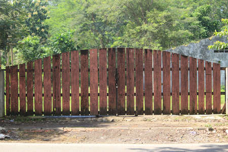 artistic wooden gate with an authentic vintage rustic theme.の写真素材