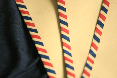 brown envelope for paper documents with a beautiful striped pattern.