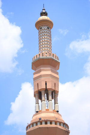 mosque minarets and dome building architecture with characteristic artistic buildings.