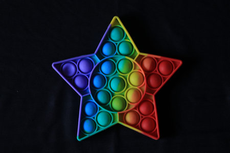 Children's game to practice creativity in the shape of a star with beautiful bright colors