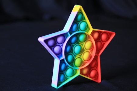 Children's game to practice creativity in the shape of a star with beautiful bright colorsの写真素材