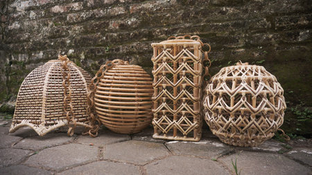 unique lampshade made of real rattan. This rattan lampshade is hand crafted