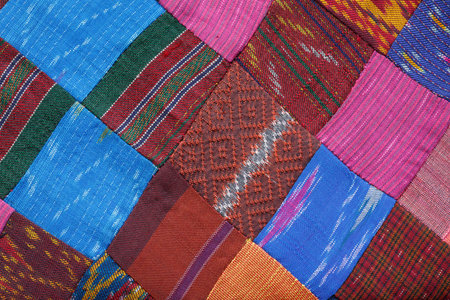 Scrap silk hand woven with Continued
