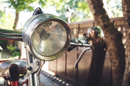 Old bicycle outdoor background, warm atmosphereの写真素材