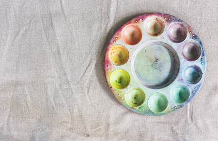 Palette on the canvas  backgroundの写真素材