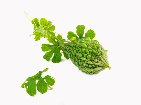 Bitter melon , Bitter gourd on white background