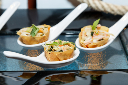 Tasty Cocktail food or appetizer food for banquetの写真素材