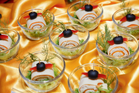 Tasty Cocktail food or appetizer food for banquet