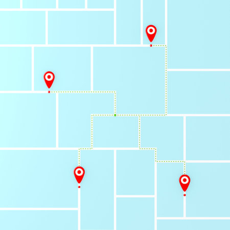 Location icon on the waterfall area, for traveling during the long weekend . 3d rendering