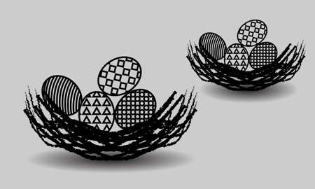 commemorate easter with egg color outlineのイラスト素材