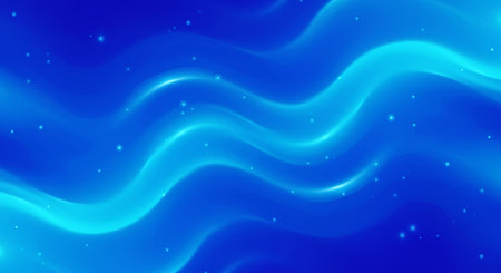 This stunning abstract background features smooth, dynamic blue waves with subtle highlights and sparkling particles, creating a sense of depth and motion. Perfect for adding a modern and elegant touch to your design projects, websites, or presentations.の素材