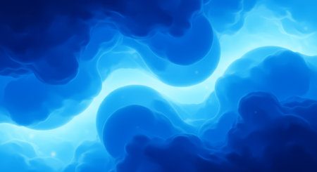 This mesmerizing image displays an abstract background, resembling an underwater cave with soft, flowing blue waves. It's an ideal visual for concepts like dreams, technology, imagination, and serene underwater worlds.の素材