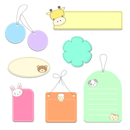 label sweet animalのイラスト素材