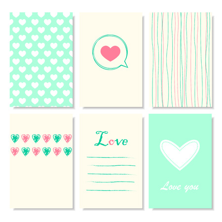 cute creative cards templates. Love theme design with Valentine's dayのイラスト素材