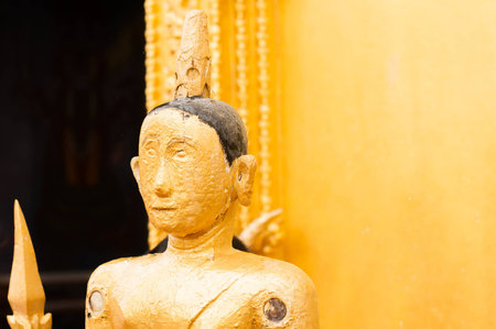 Buddha image at temple in Thailandの写真素材