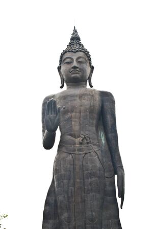 Black Buddha  In standing behind a sky の写真素材