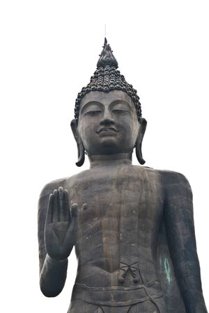Black Buddha  In standing behind a sky の写真素材
