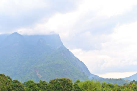 High mountain landscape in the day, the sky is cloudy の写真素材
