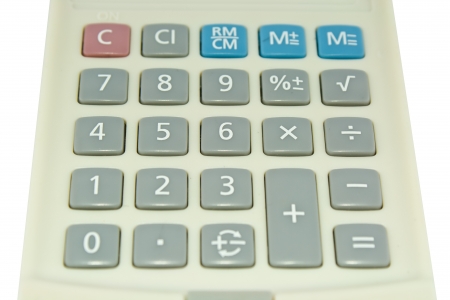 Calculator on white background の写真素材