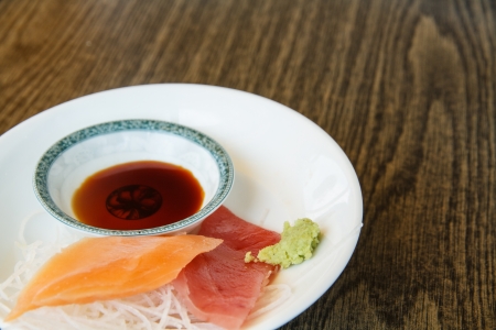 Japanese sashimi, salmon and fish Toro.の写真素材