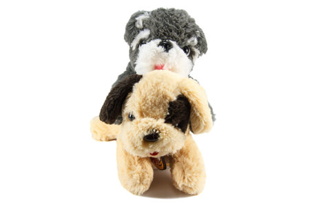 Dog doll stuffed on a white background.