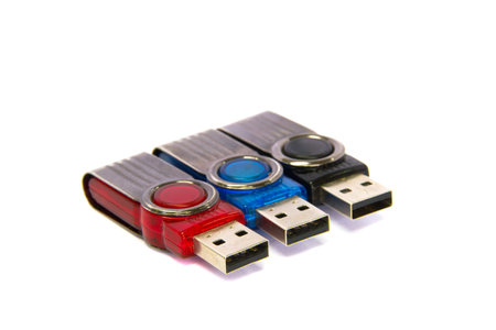 Flash drive for collect data on a white 