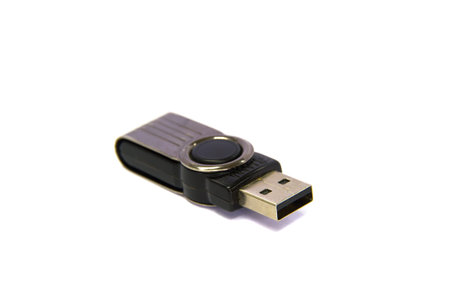 Flash drive for collect data on a white background.