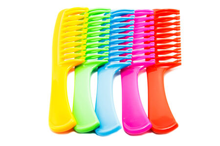 Comb equipment for hair on white background.の写真素材