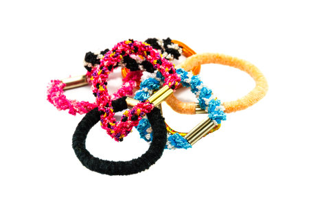 Rubber band colorful on a white background. の写真素材