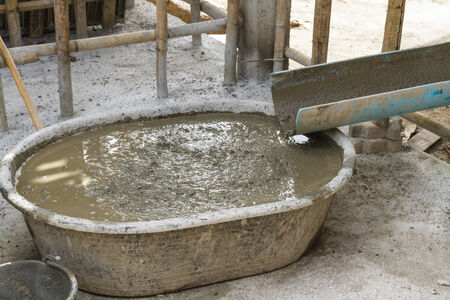 Bucket concrete for construction in construction site.の写真素材