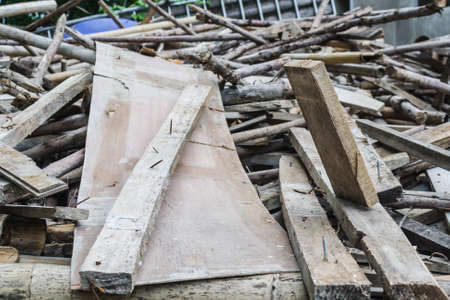 Wood stack no use in construction site.の写真素材