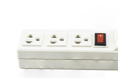 Plug socket on white background.