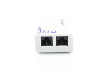 ADSL Splitter on white background shot in studio.の写真素材