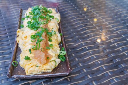 Egg roll japan food style in restaurantの写真素材