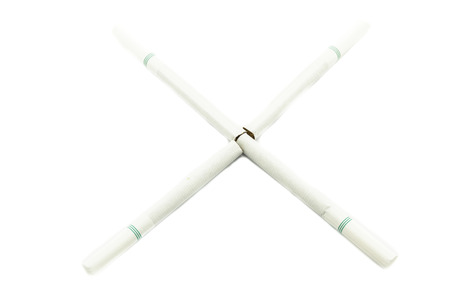 Cigarette isolated on white background. World no tobacco day, 31 may.の写真素材